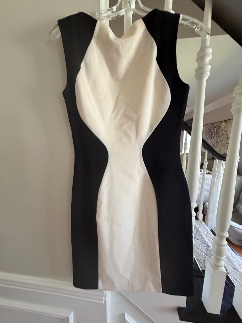 Guess by Marciano Black and White Colorblock Mini Dress